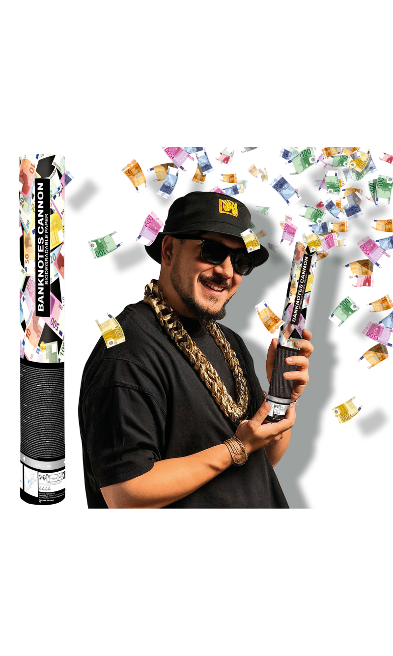 Euro Banknotes Money Confetti Cannon 40cm