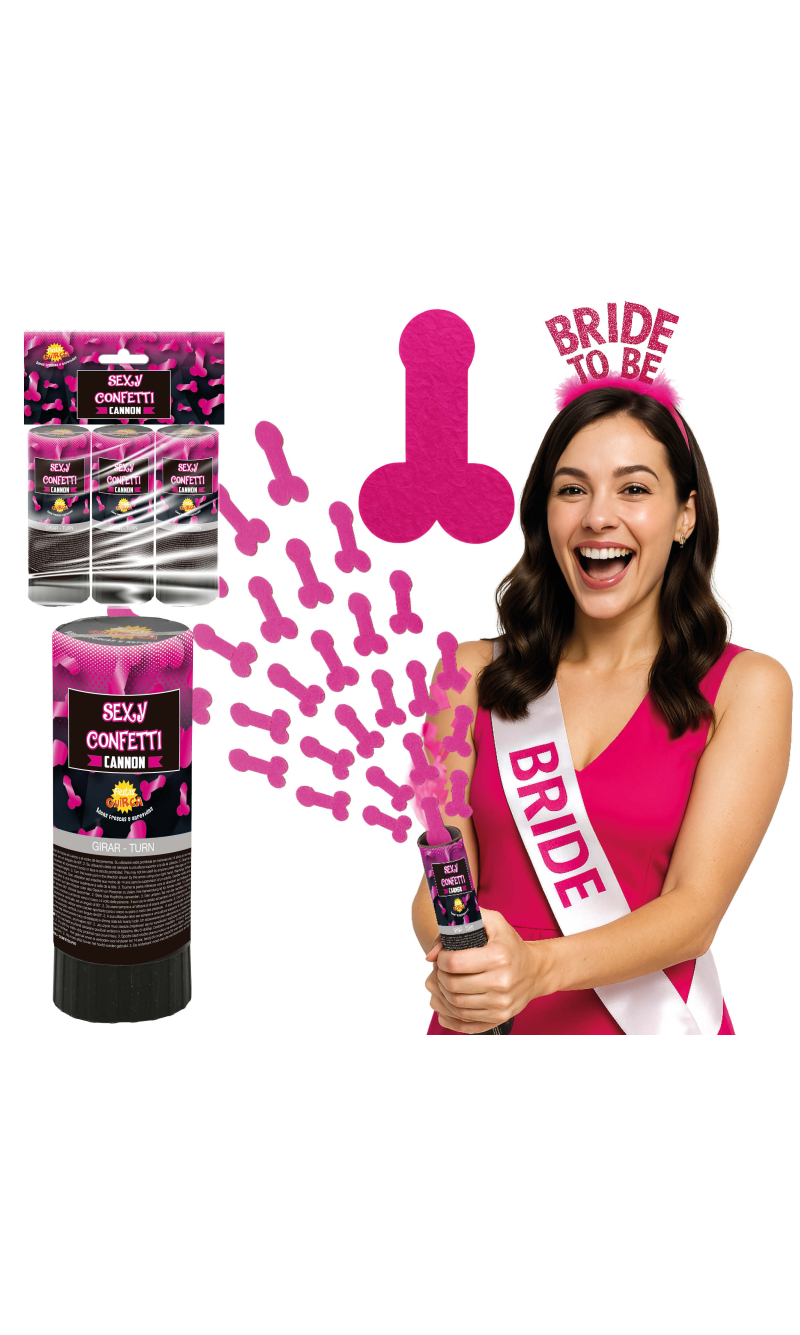 Hens Party Penis Confetti Cannon 10.5cm - 3pcs