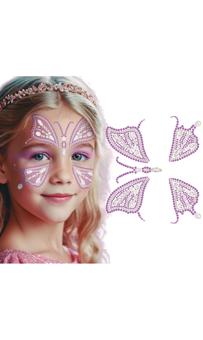 Face Glitter Pink Butterfly