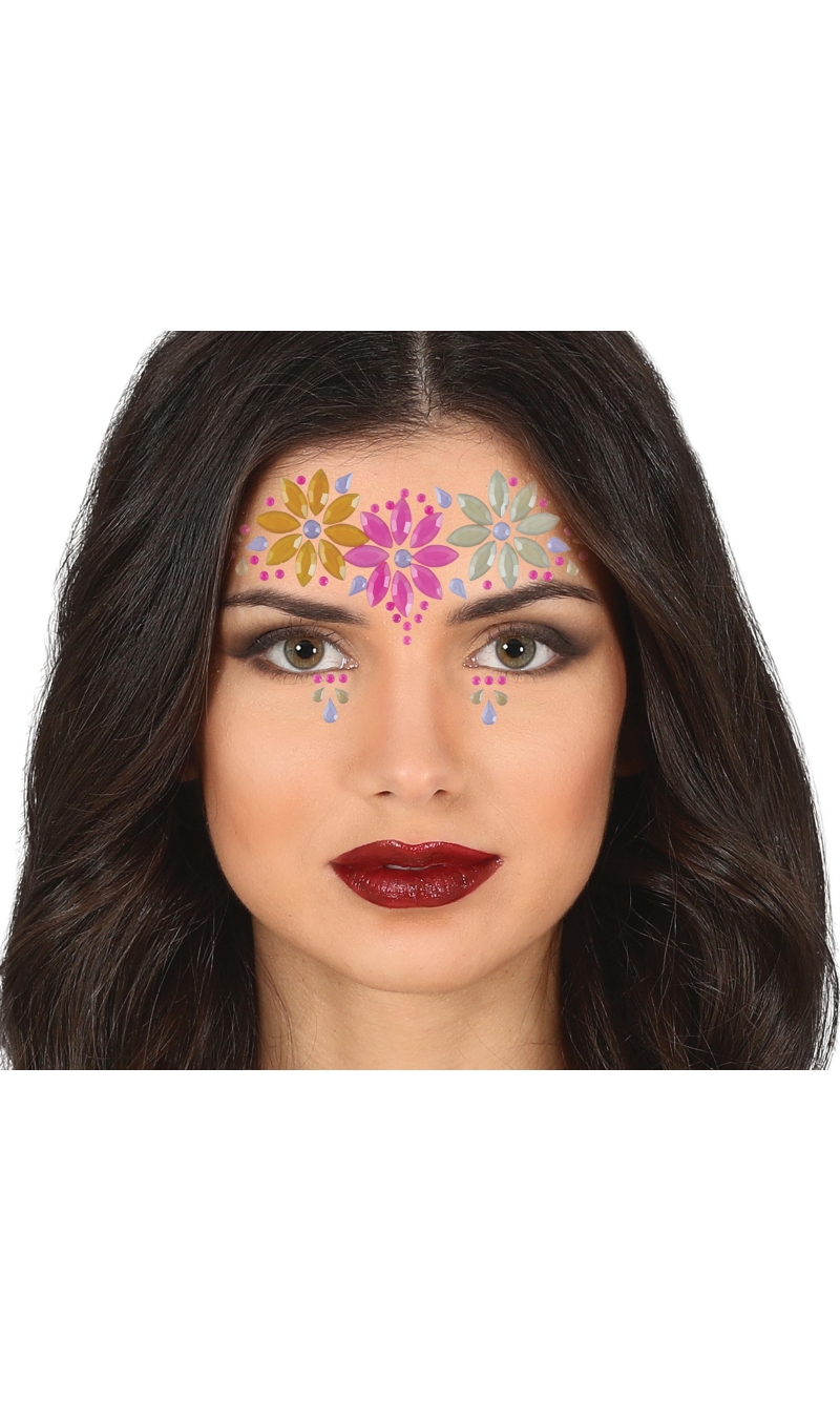 Facial Jewels Flowers Neon