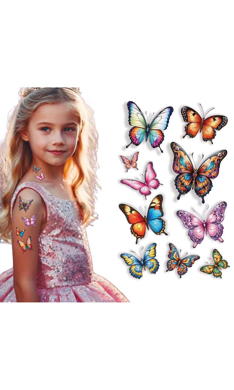 Butterfly Tattoo Sheet 14x30cm