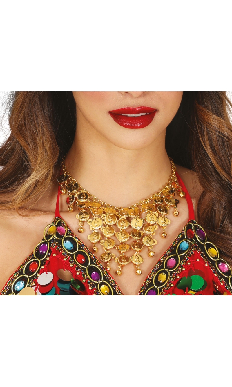 Belly Dancer Necklace With Gold Coins
