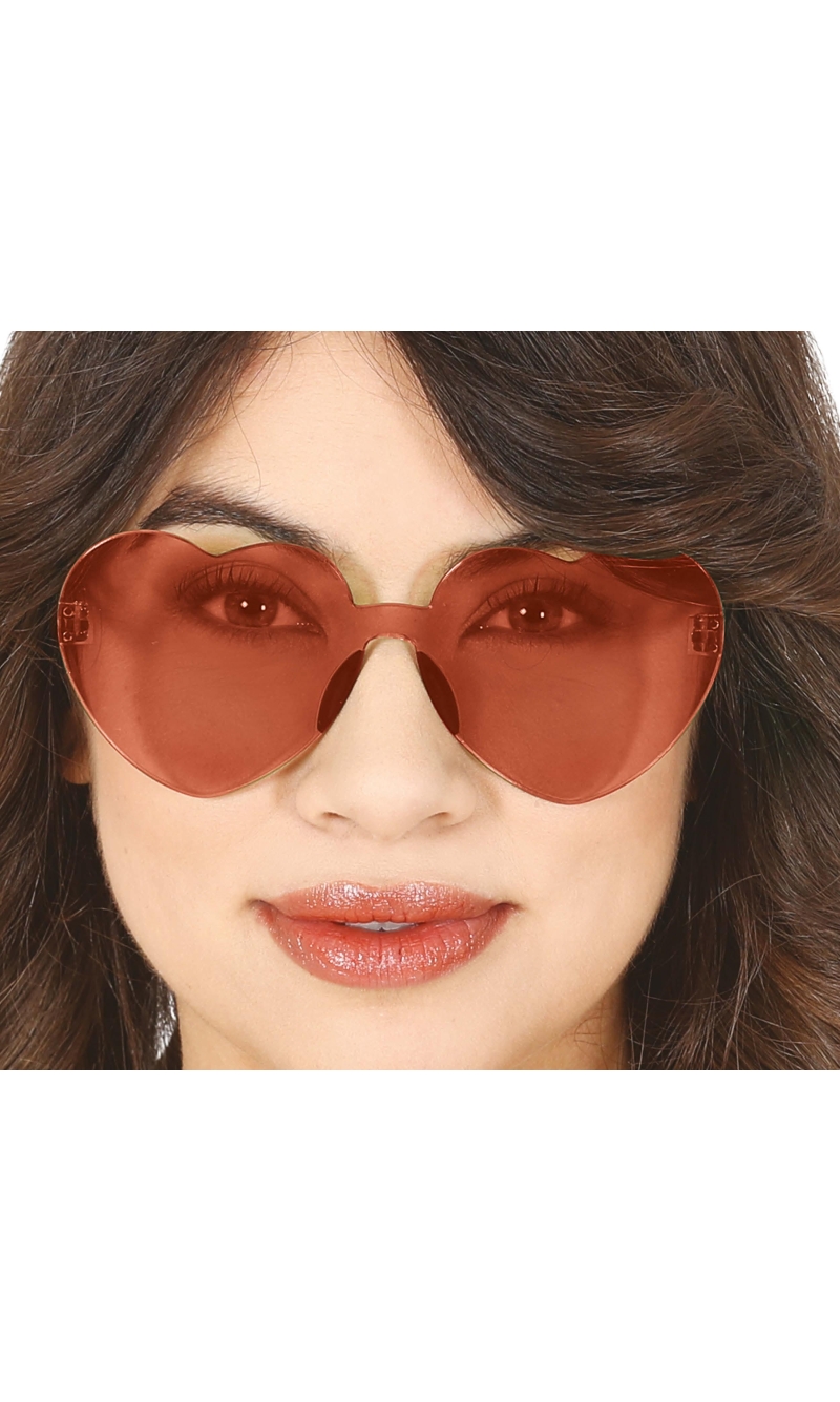 Transparent Red Heart Glasses