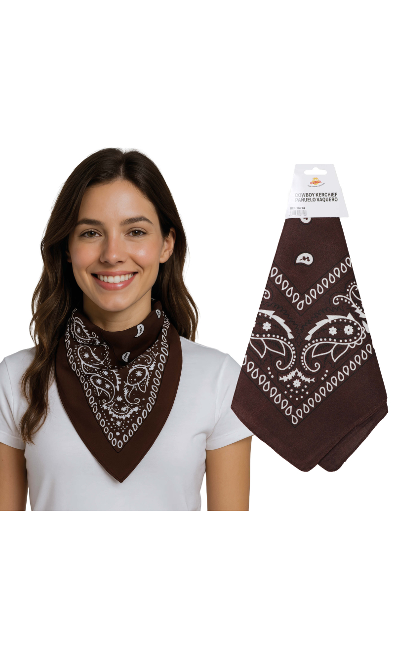 Cowboy Bandana Kerchief Brown