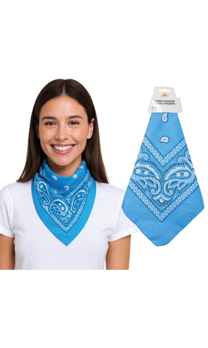 Cowboy Bandana Kerchief Sky Blue