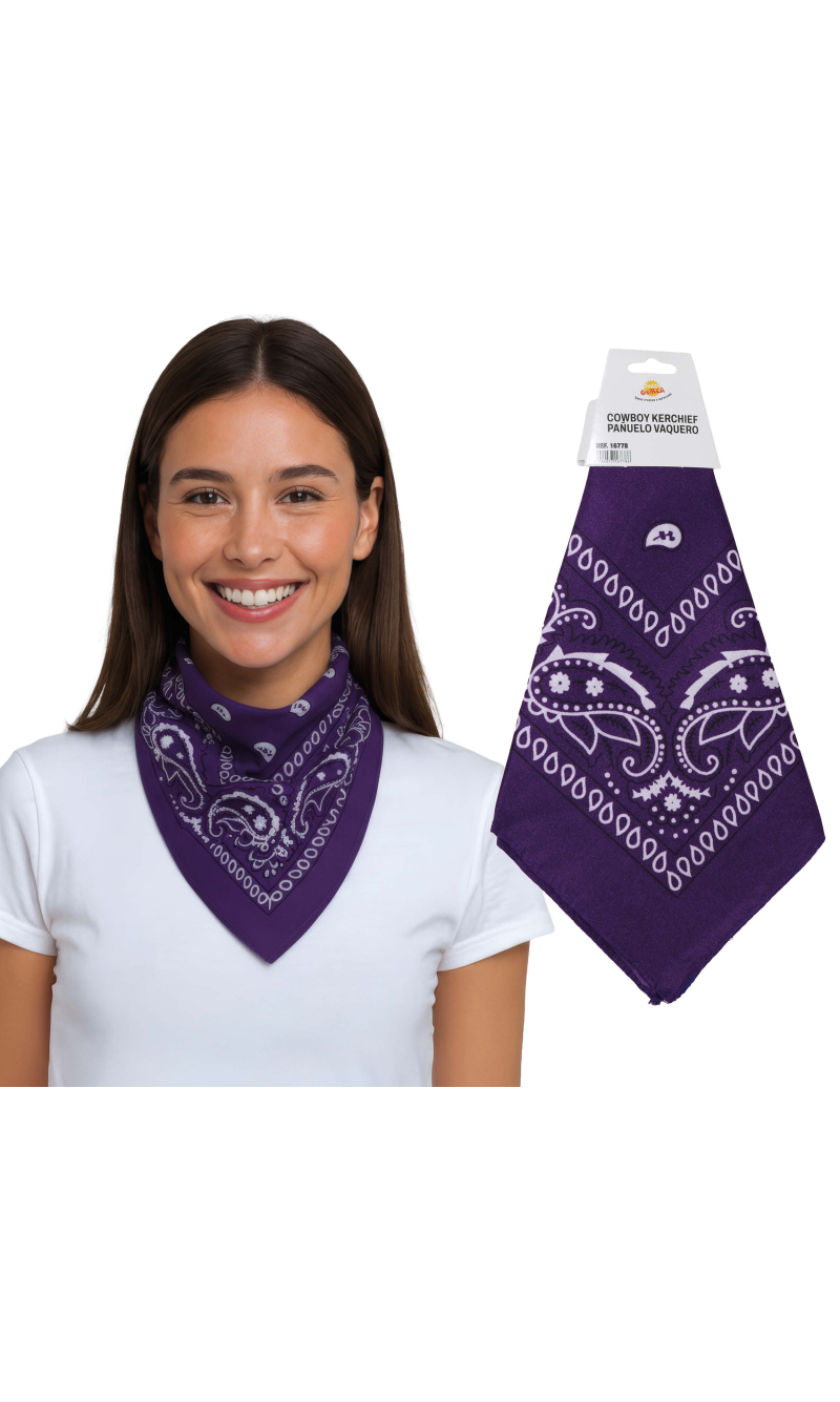 Cowboy Bandana Kerchief Purple