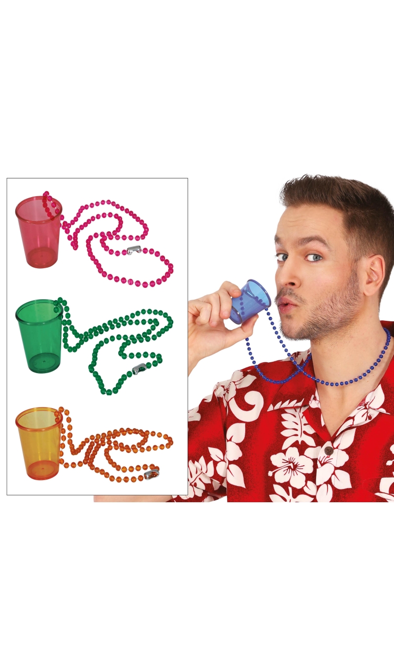 Shot Glass With Necklace Assorted Colours