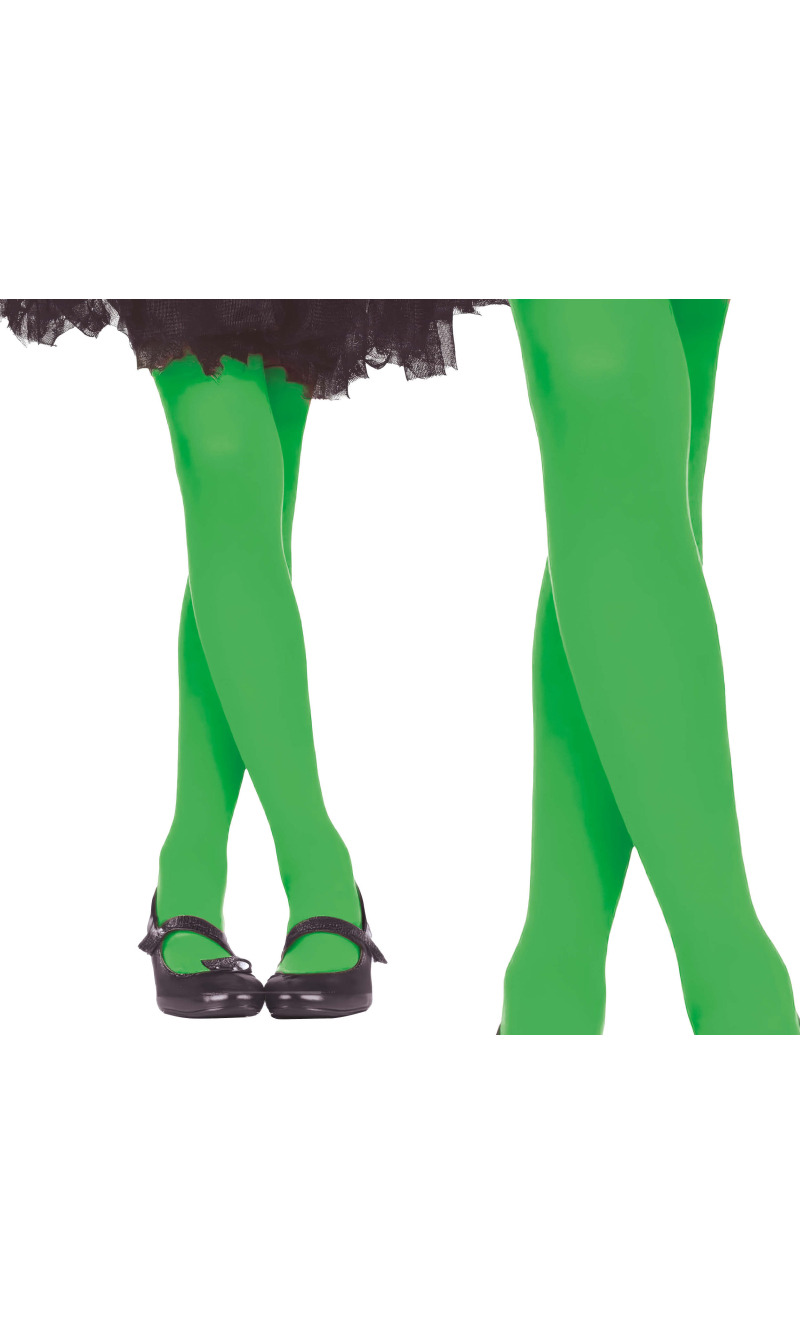 Child Tights Green - Age 7 to 10 Years