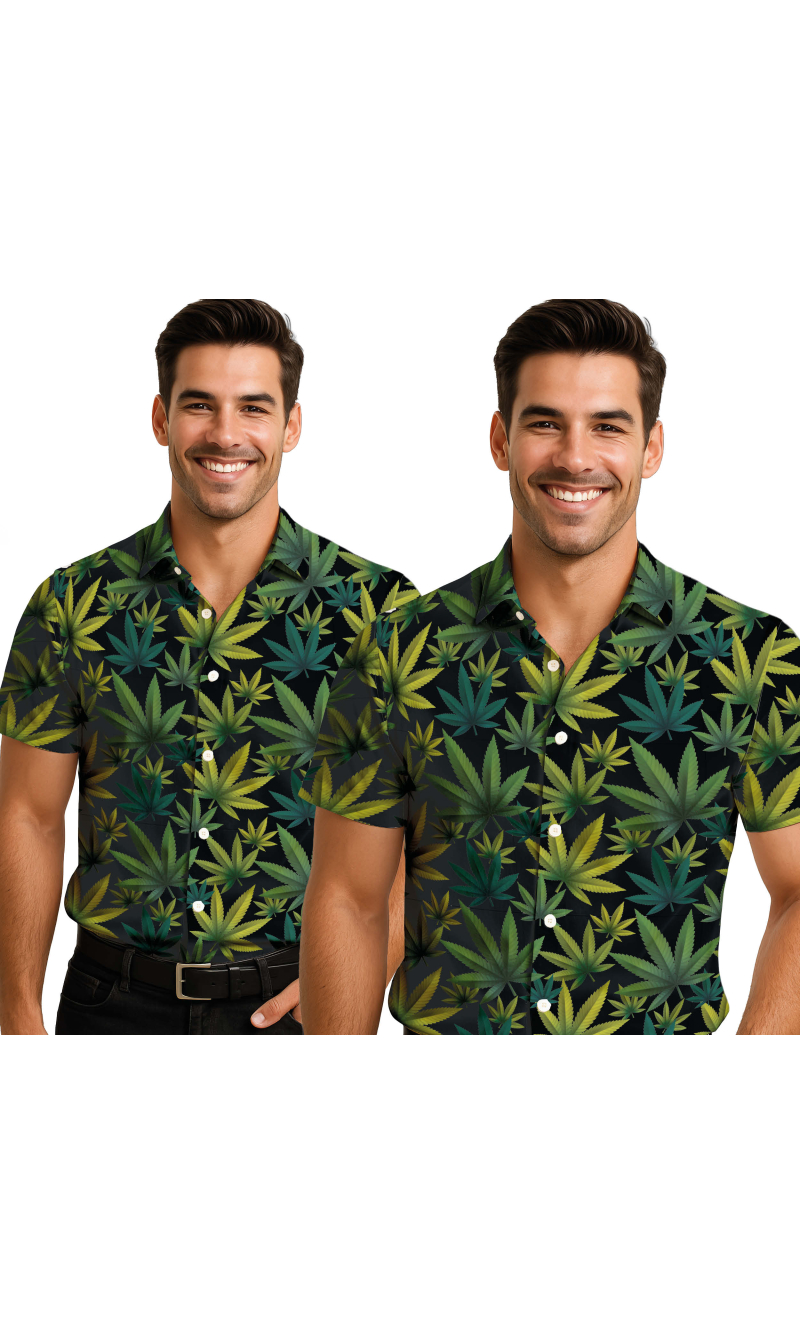 Hawaiian Marijuana Male Shirt - Adult Size Large (52-54)