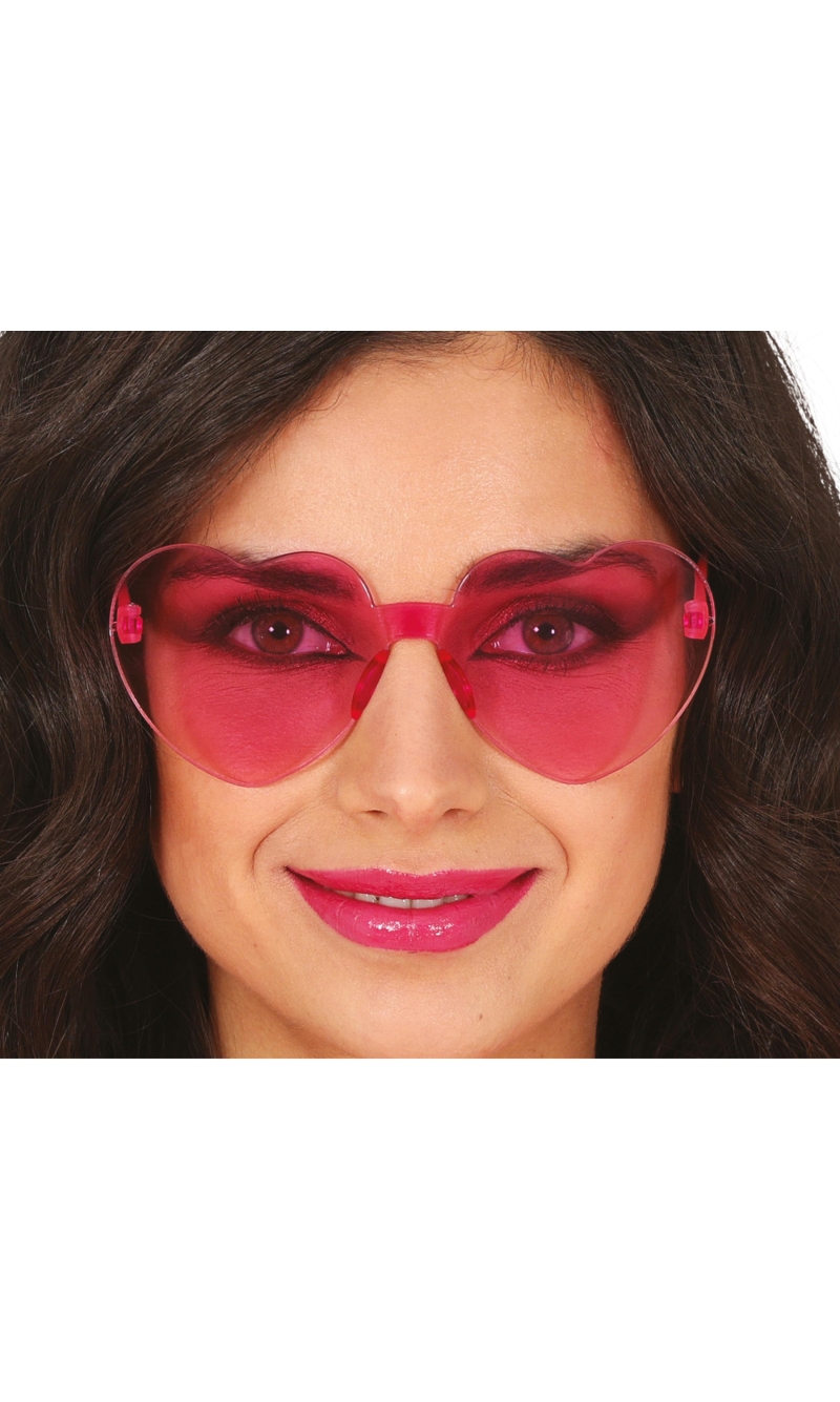 Transparent Pink Heart Glasses