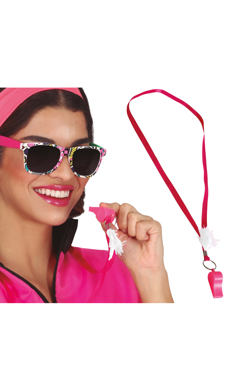 Pink Whistle With Ribbon