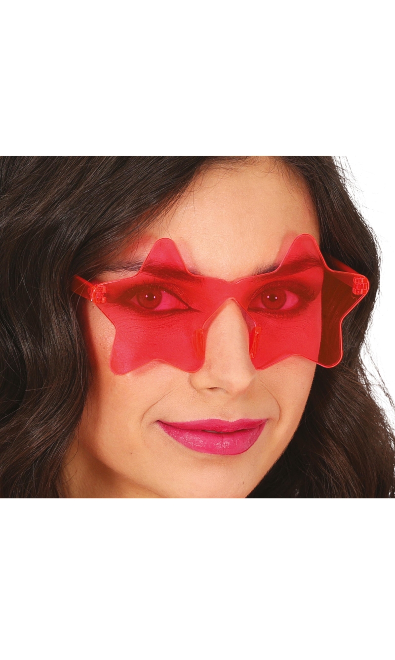 Transparent Pink Star Glasses