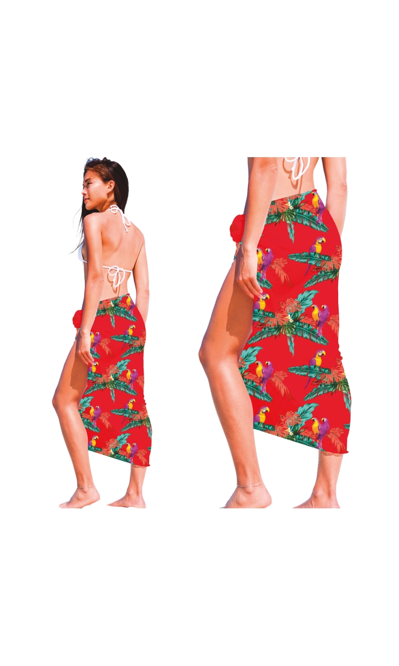 Hawaiian Parrot Sarong Red 150x100cm