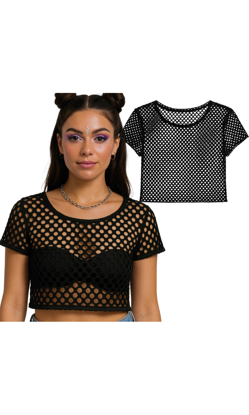 Black Fishnet T-Shirt - Adult One Size