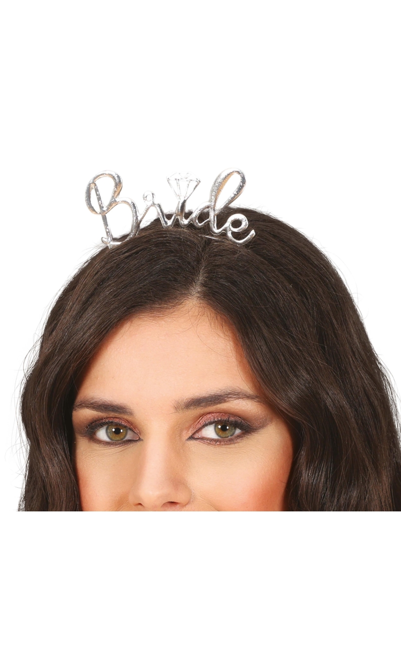 Hens Party Silver Metalic Bride Headband