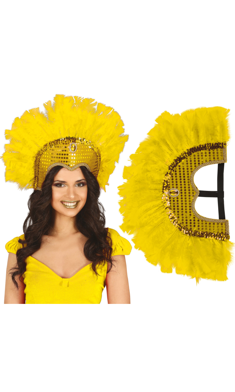 Feather Headpiece Yellow - Adult One Size