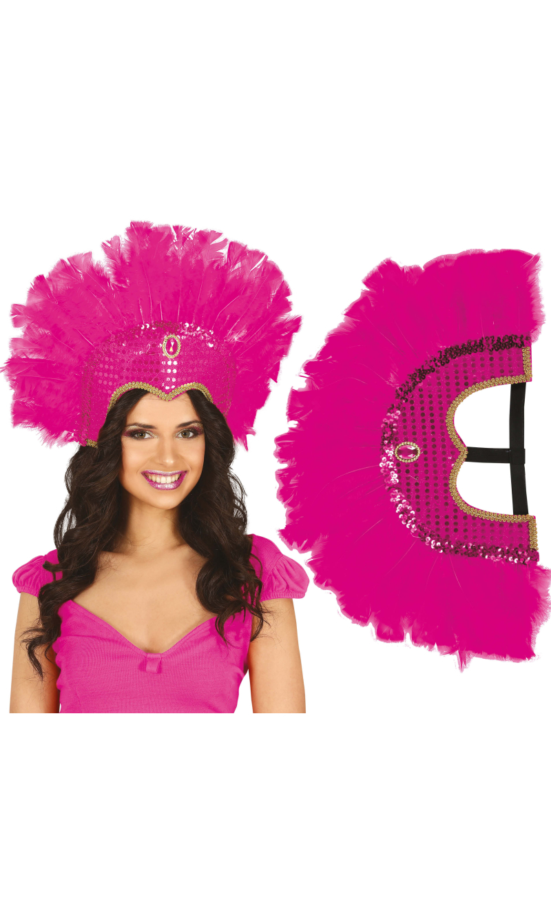 Feather Headpiece Fuchsia - Adult One Size