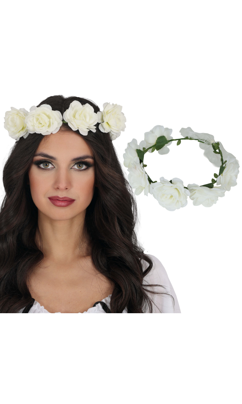 White Rose Flower Crown