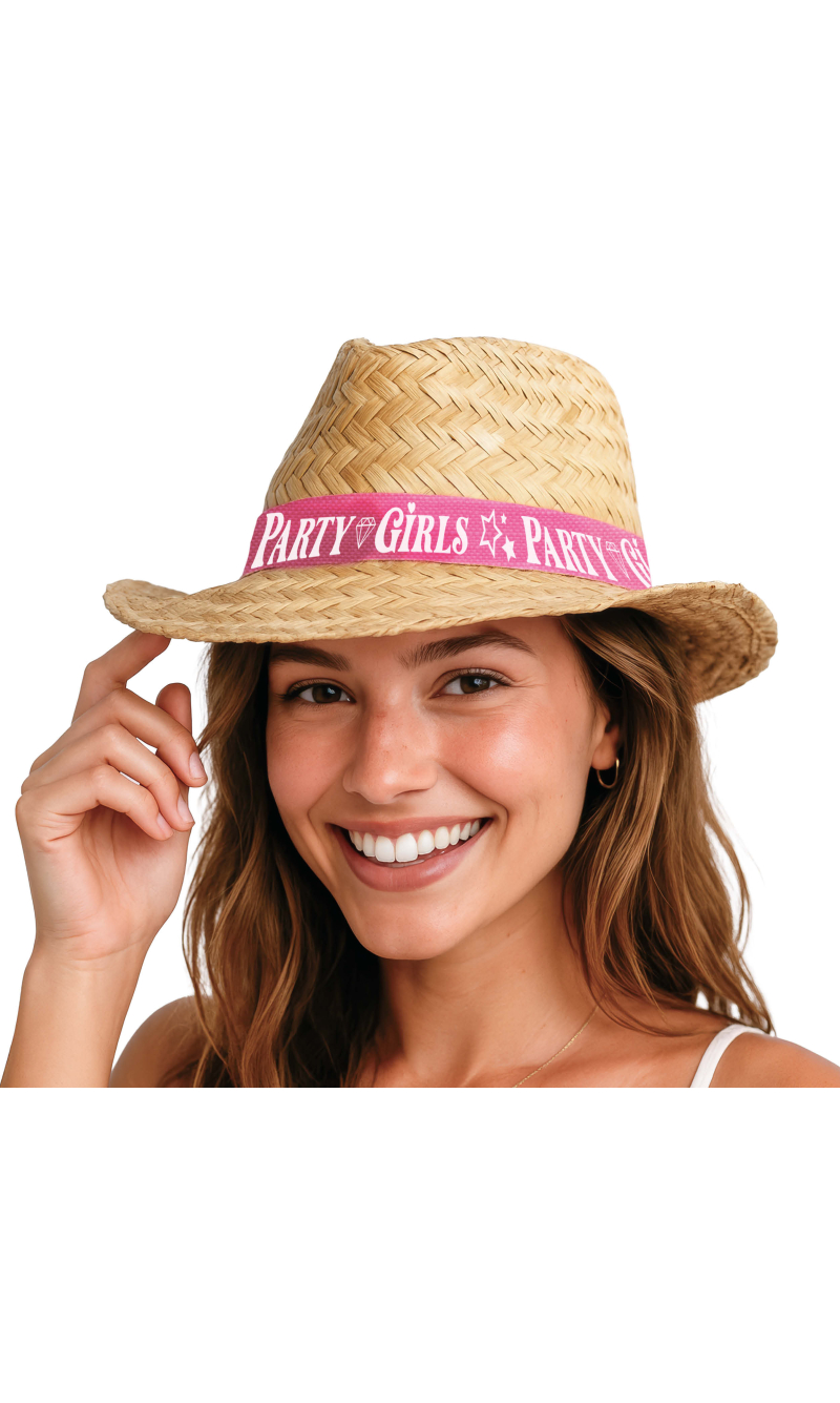 Hens Party Girls Straw Hat - Adult One Size