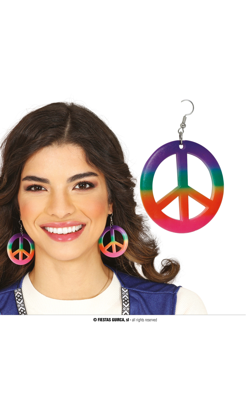 Colorful Hippie Peace Earrings