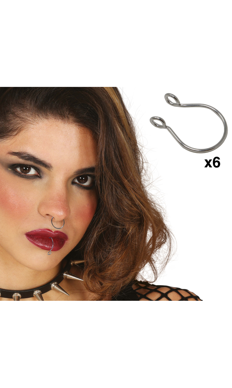 Fake Metal Piercings 6pcs