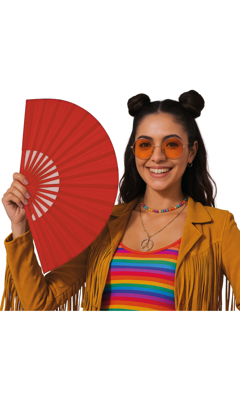 Fabric Fan 60cm x 30cm - Red