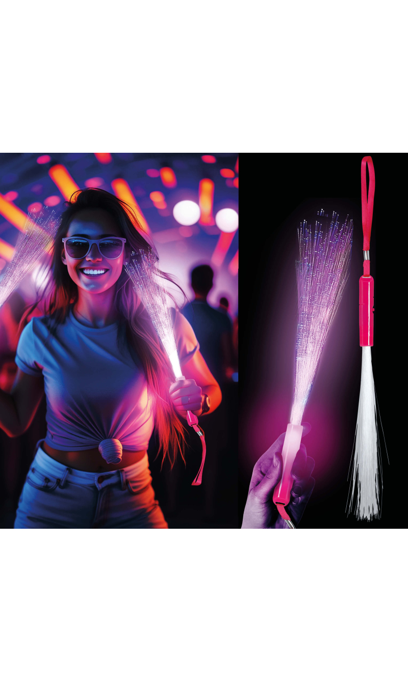 Party Clubbing Fiber Optiic Light Stick Assorted Colors 25cm