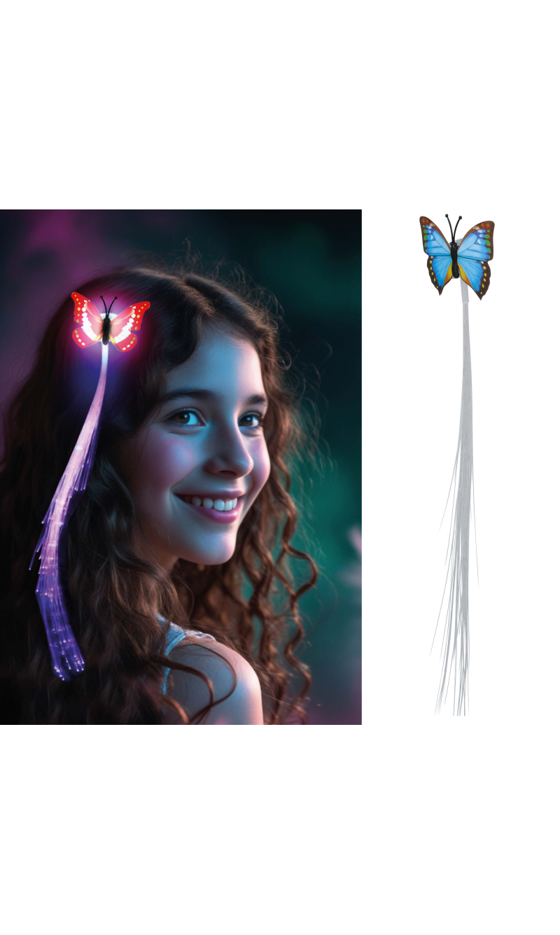 Hair Extension Fiber Optic LED With Butterfly 33cm