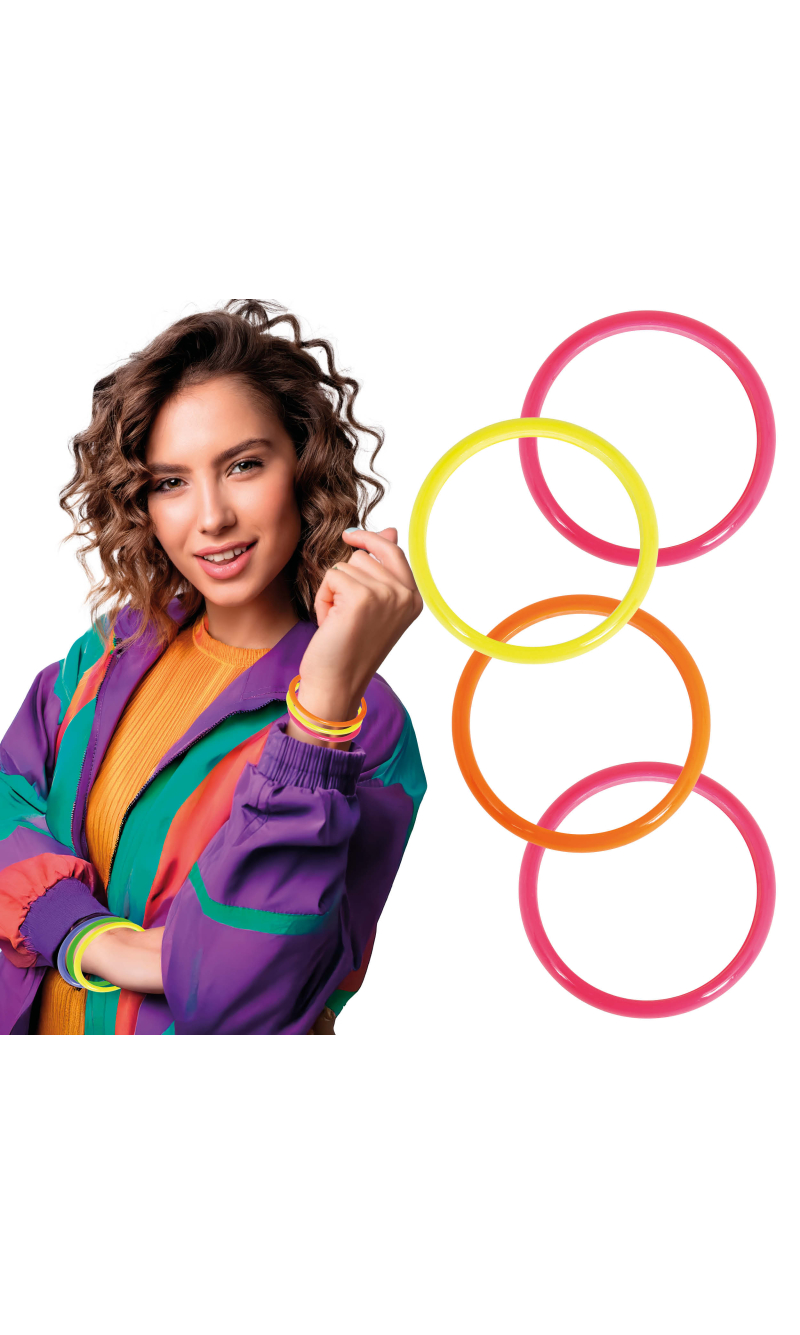 Neon Assorted Bracelets 7.5cm - 4pk