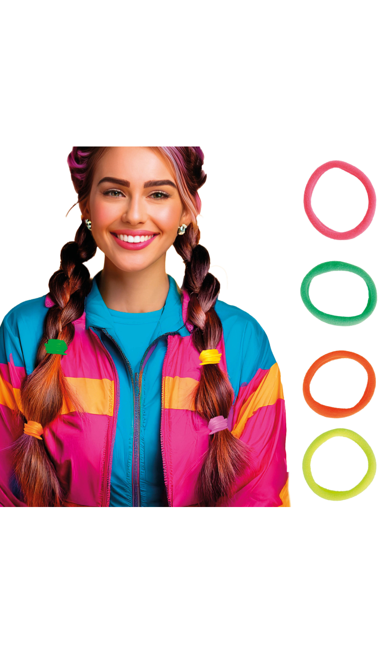 Neon Hair Bands Assorted Colors - 5pk