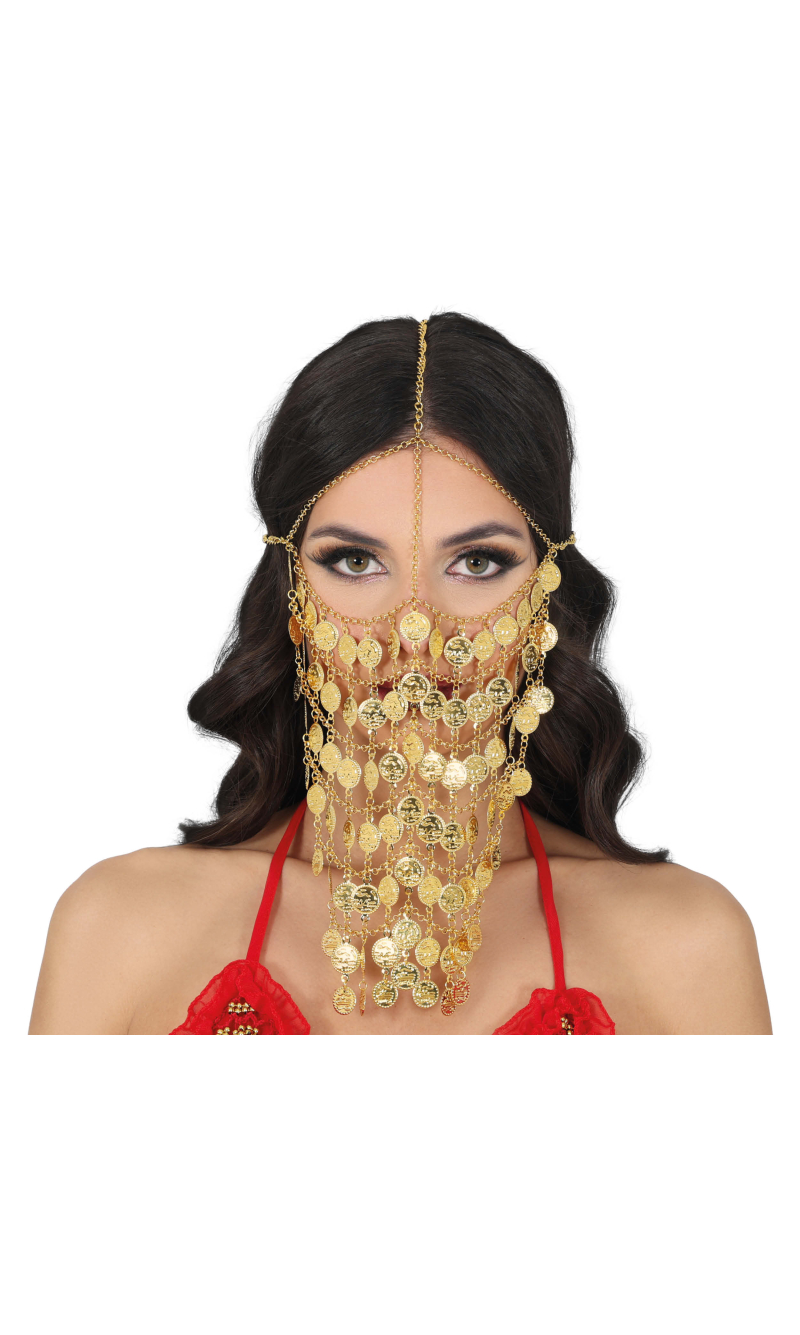 Belly Dancing Metal Coin Mask