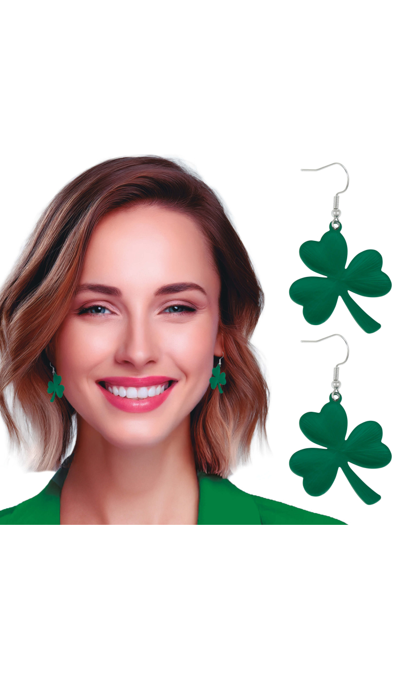 St Patrick Neon Clover Earrings