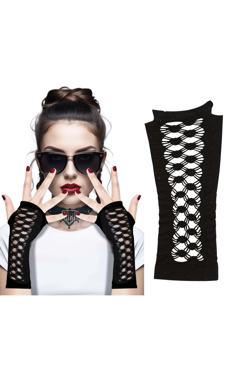 Black Gothic Gloves - Adult One Size