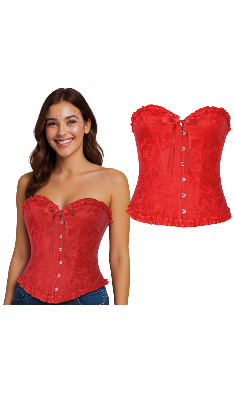 Cupped Corset Red - Adult Size Medium (38-40)