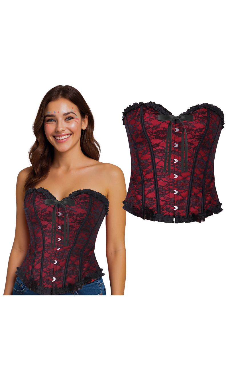 Deluxe Cupped Corset Bordeaux - Adult size Small (36-38)