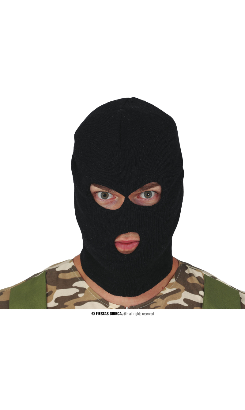 Black Balaclava (Hooded Thief) - Adult One Size