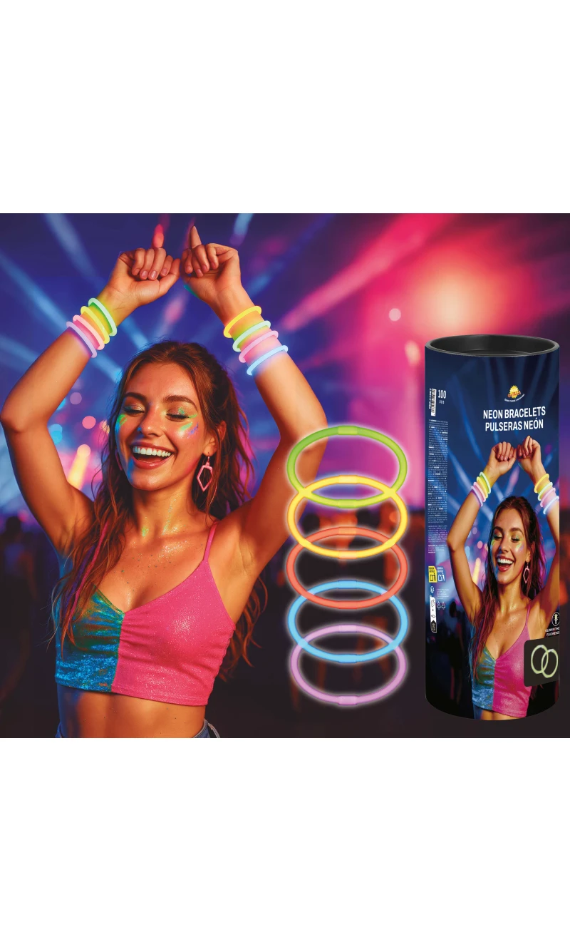 Glow Stick Neon Bracelets - 100pk