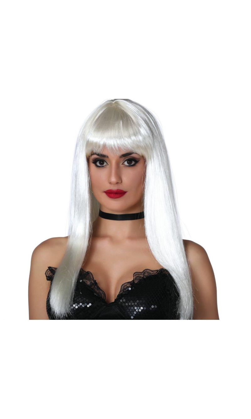 White Long Hair Wig - Adult One Size