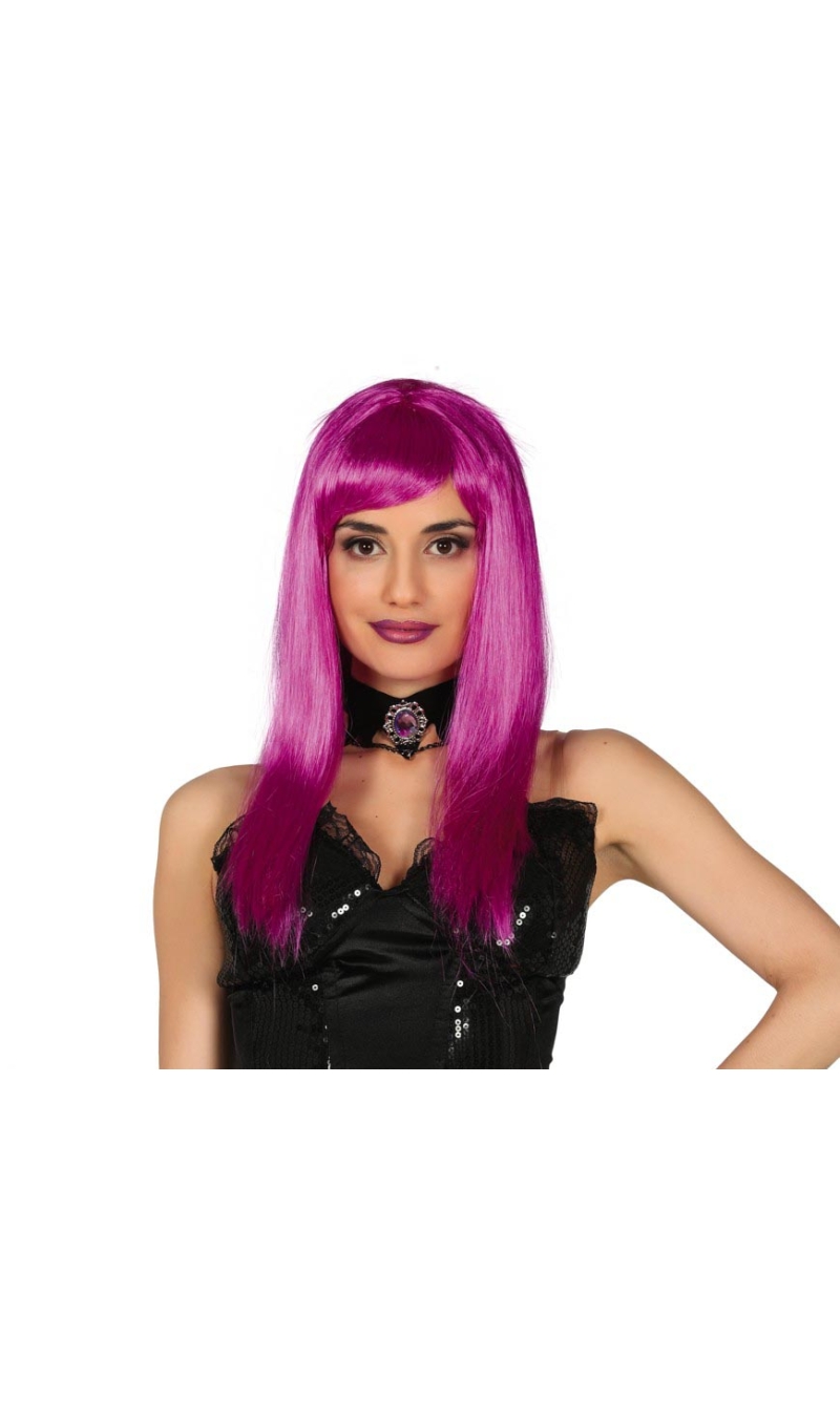 Purple Long Hair Wig - Adult One Size