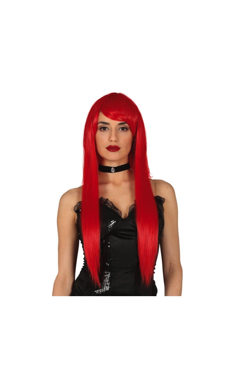 Red Straight Deluxe Wig