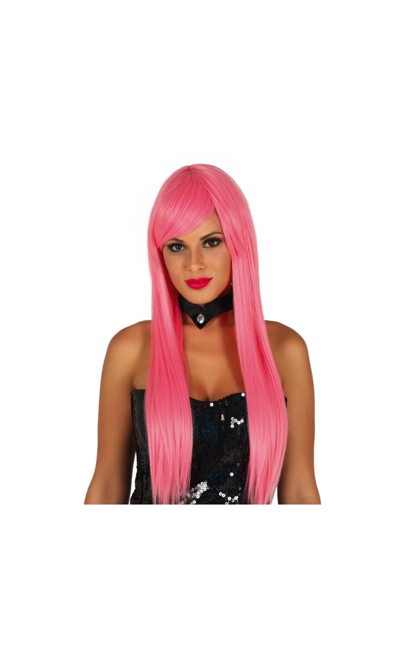 Pink Straight Deluxe Wig