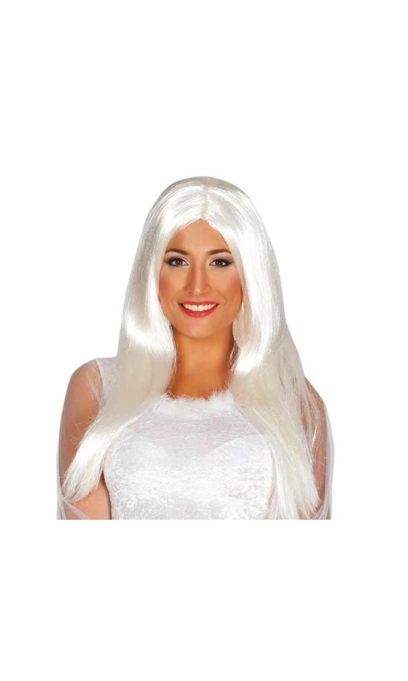 White Long Wig (Super Melena) - Adult One Size