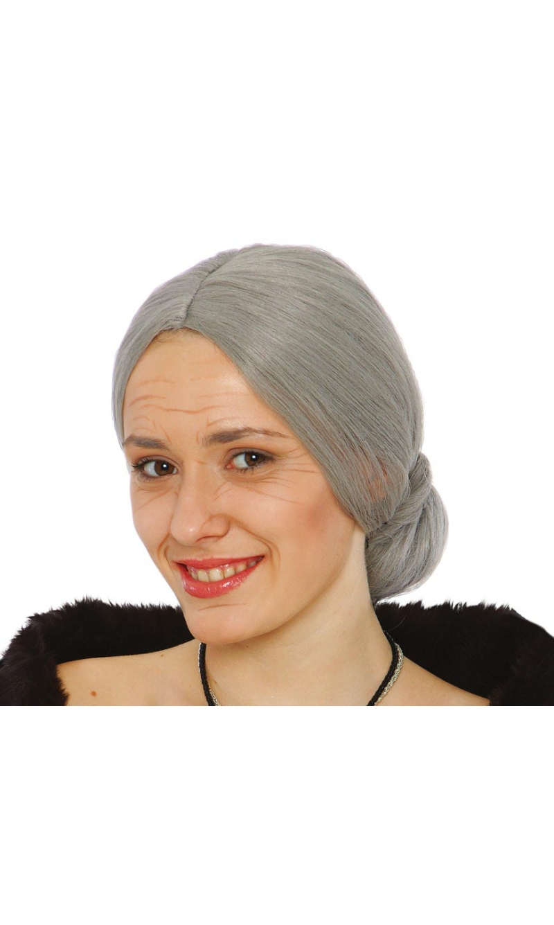 Grey Wig Old Lady - Adult One Size
