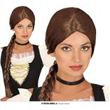 Brown Plaited Wig - Adult One Size