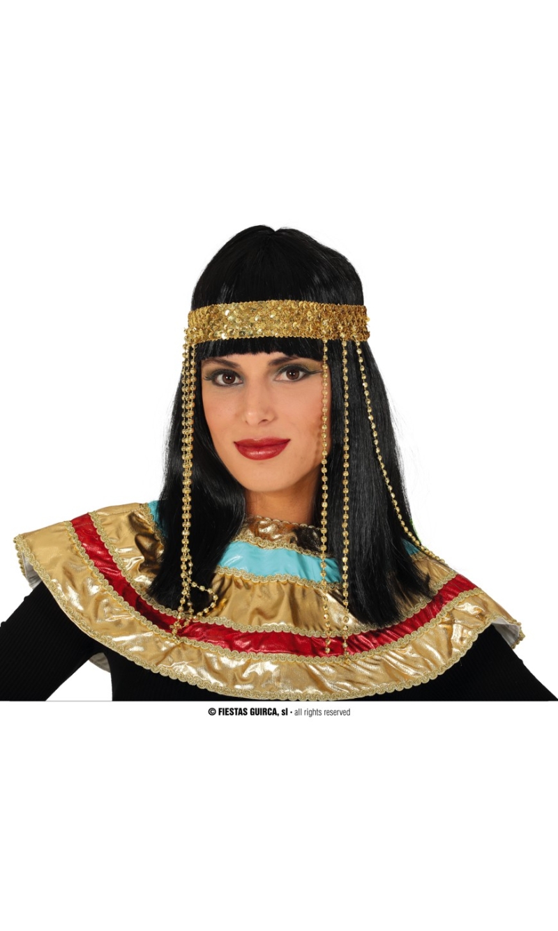 Black Egyptian Wig With Hairband - Adult One Size