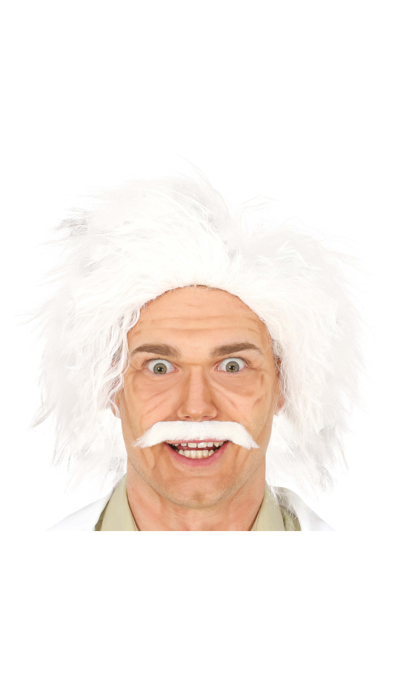 White Crazy Scientist Wig - Adult One Size