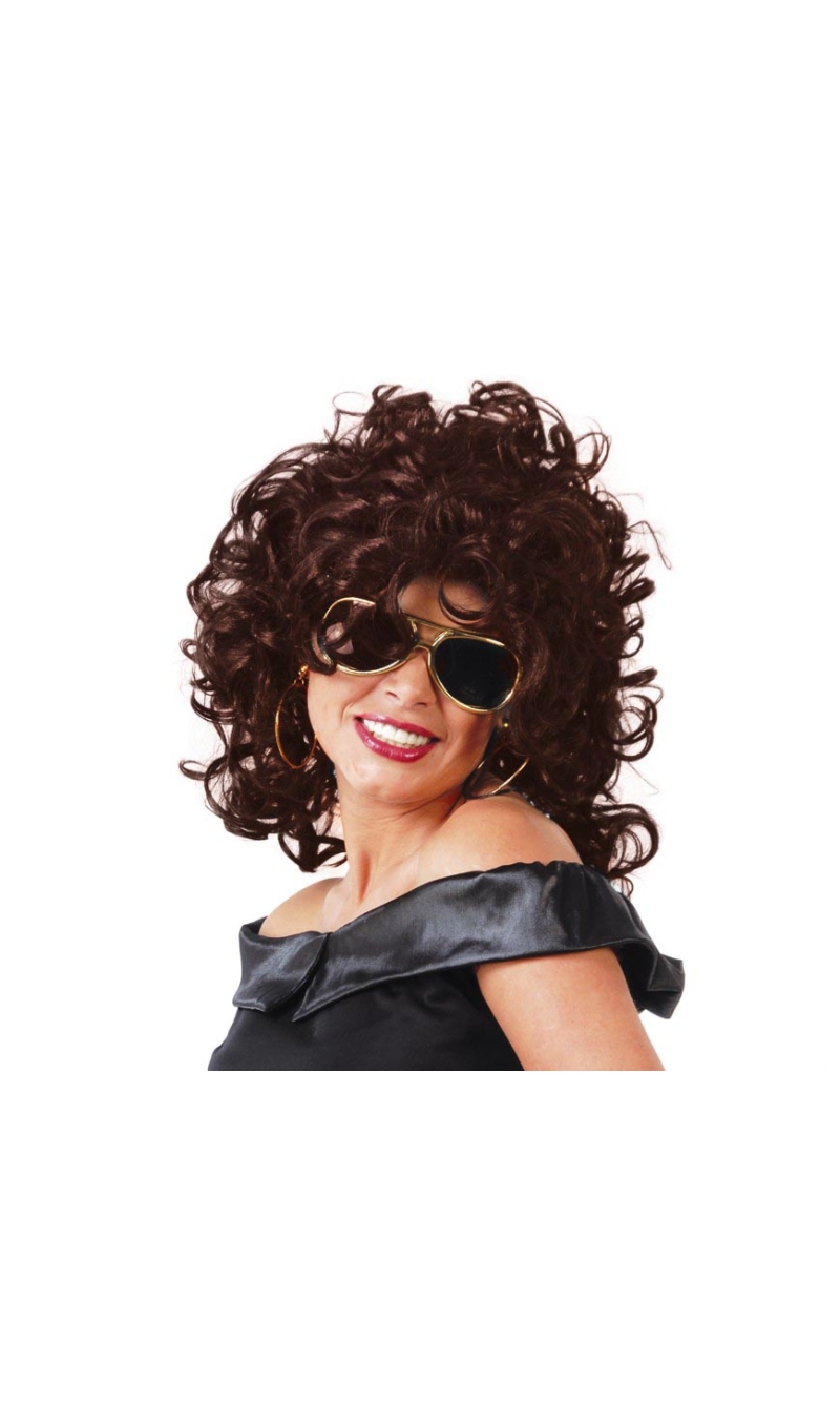 Brown Curly Wig - Adult One Size