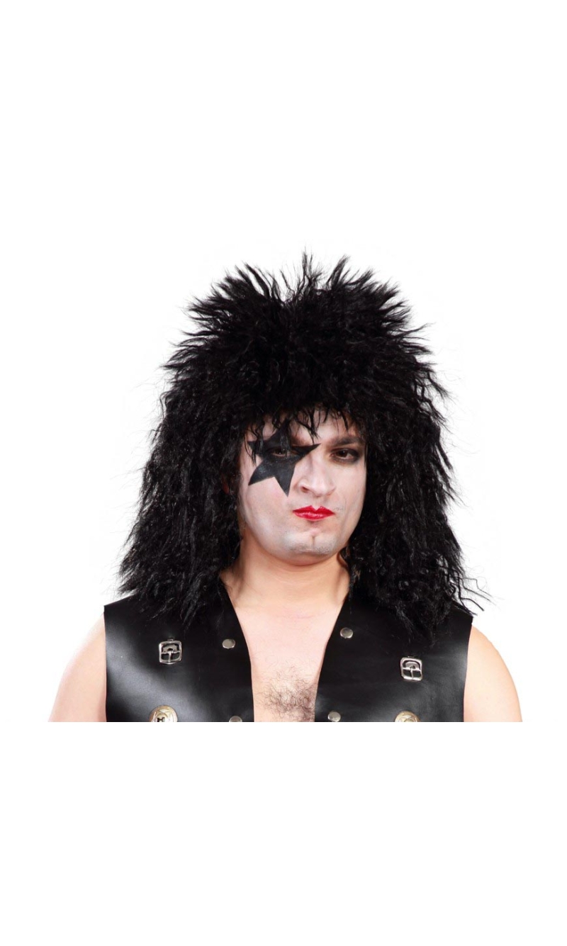 Black Rock Star Wig - Adult One Size