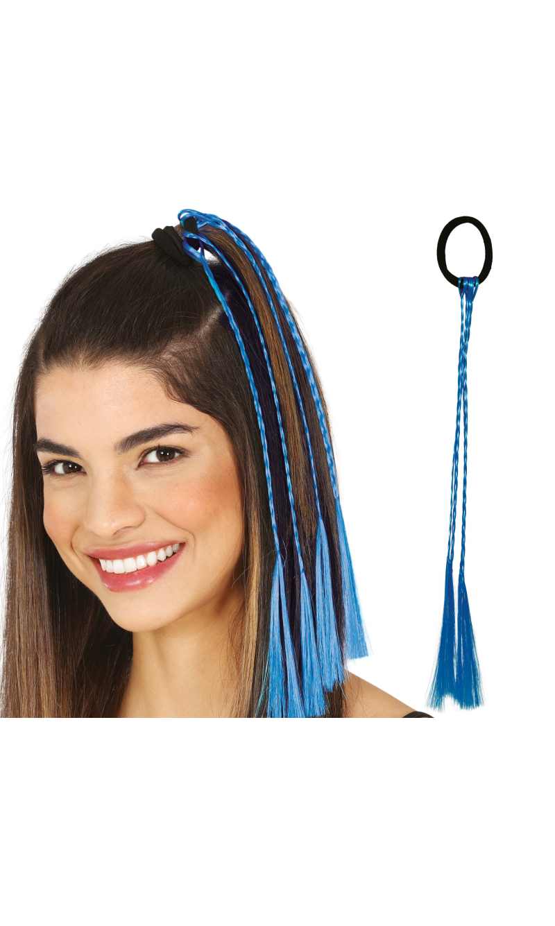 Hair Extensions Braids Blue 35cm - 3pk