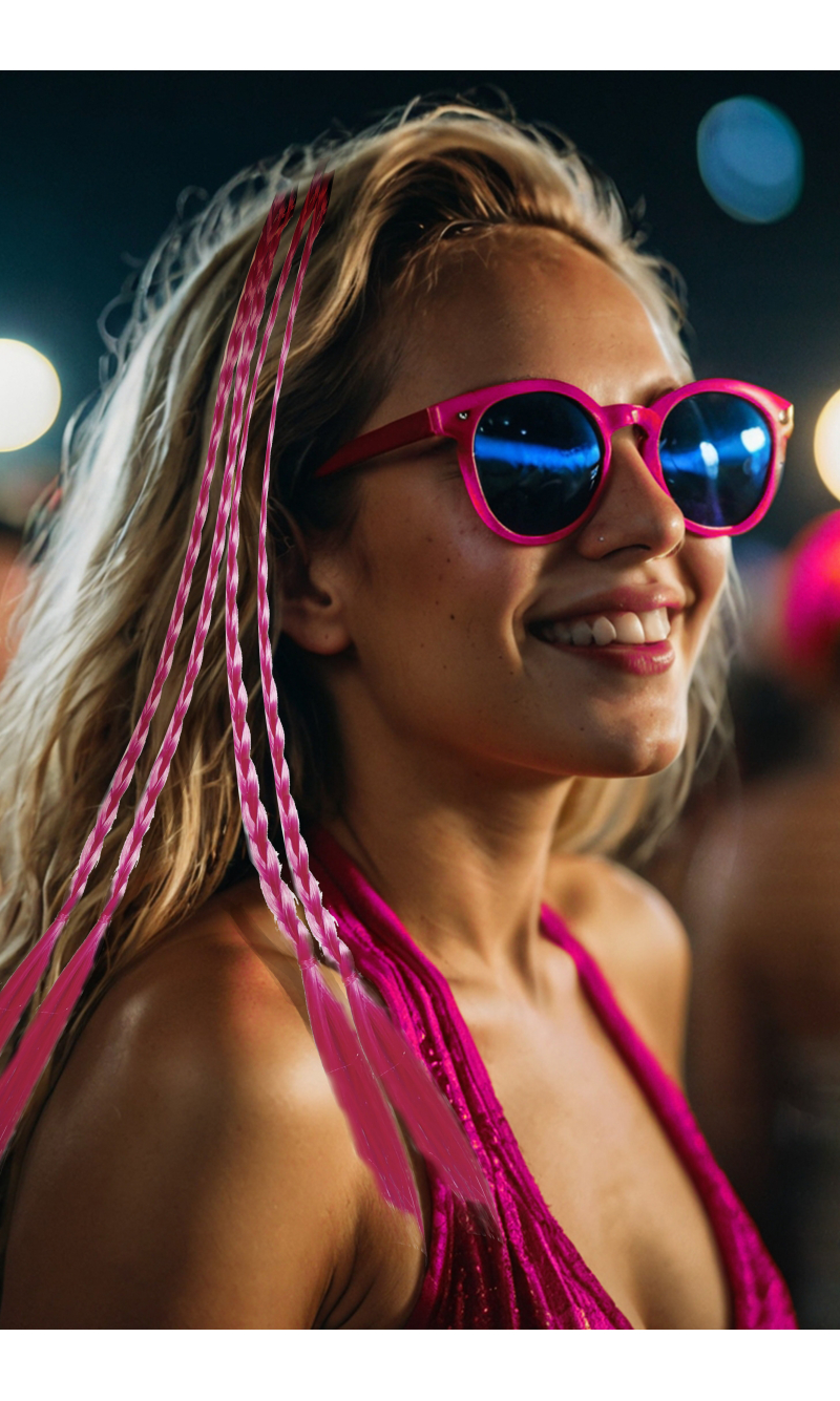 Hair Extensions Braids Fushsia 35cm - 3pk